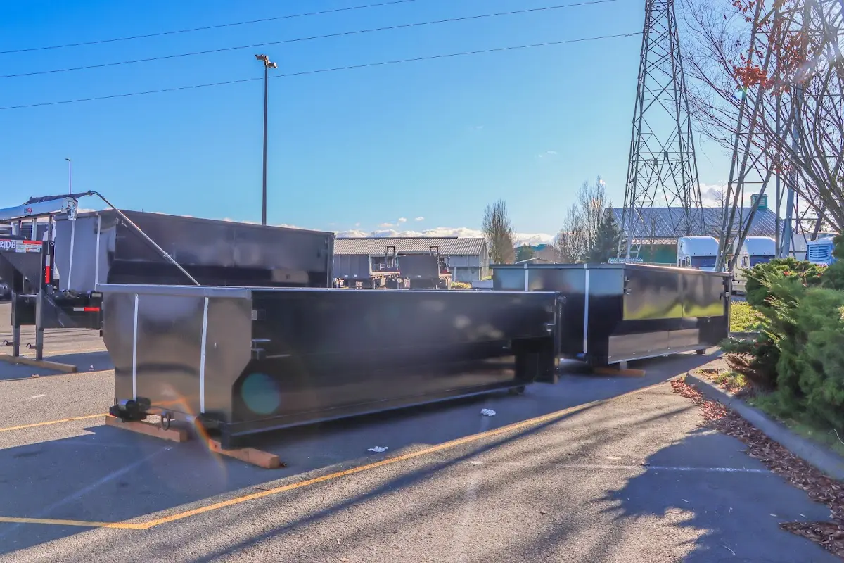 Roll-off dumpster ready for waste disposal at job site for Roofing Dumpster Rental in Huber Heights